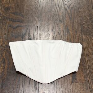 NWT Natalie Rolt White Satin Bustier